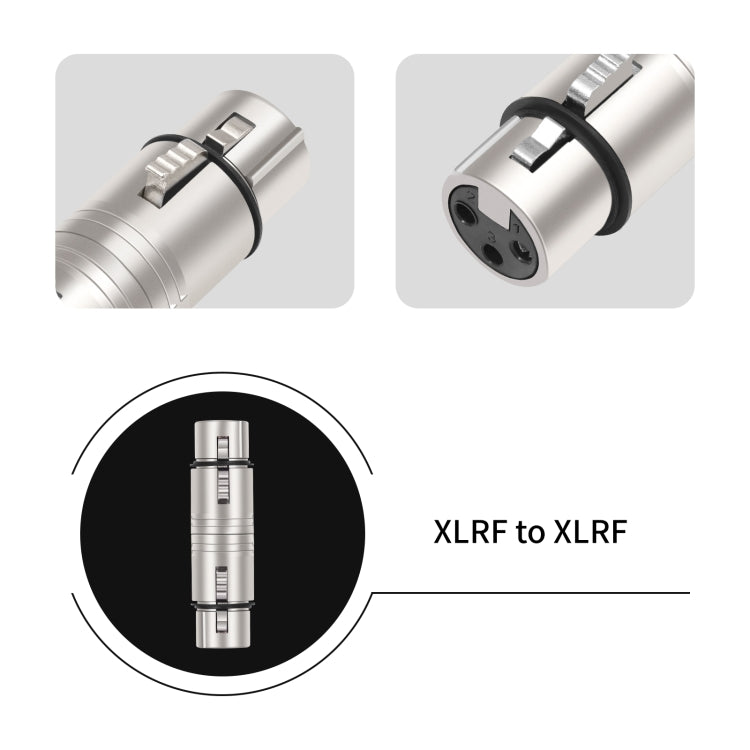 LZ1111 3Pin XLR Female to Female Adapter - Silver