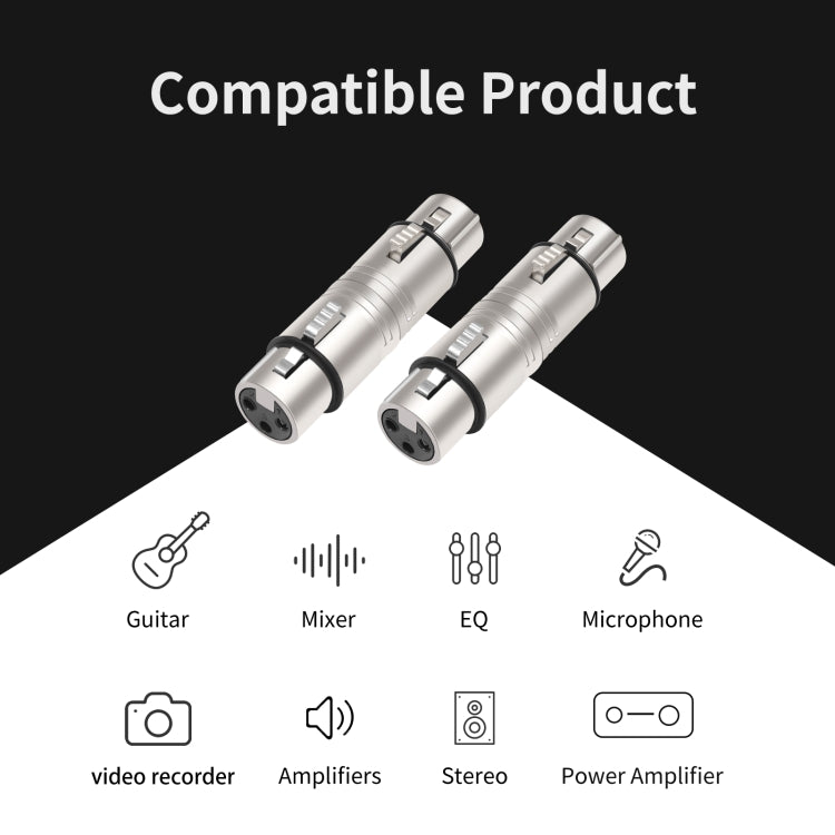 LZ1111 3Pin XLR Female to Female Adapter - Silver