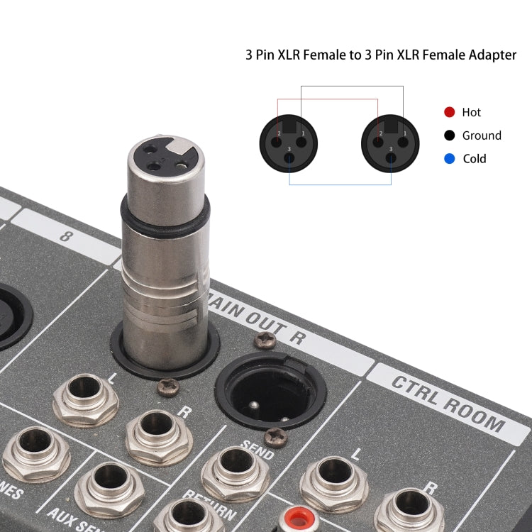 LZ1111 3Pin XLR Female to Female Adapter - Silver