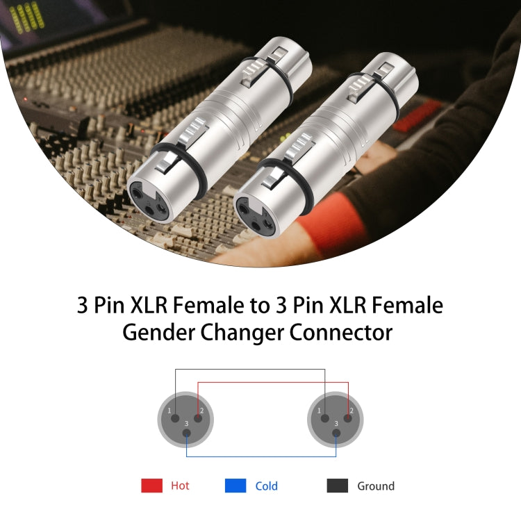 LZ1111 3Pin XLR Female to Female Adapter - Silver