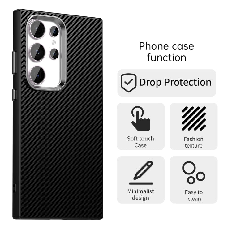 For Samsung Galaxy S23 Ultra 5G Carbon Fiber Series IMD Phone Case