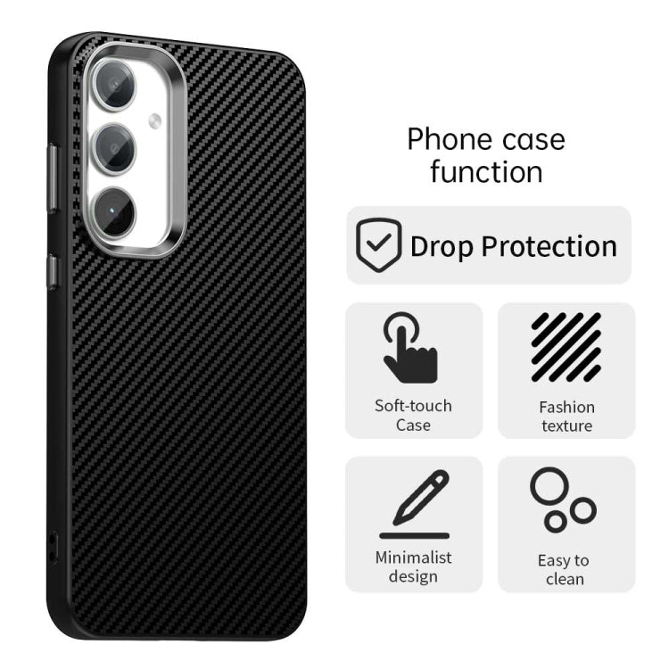 For Samsung Galaxy S24 FE 5G Carbon Fiber Series IMD Phone Case
