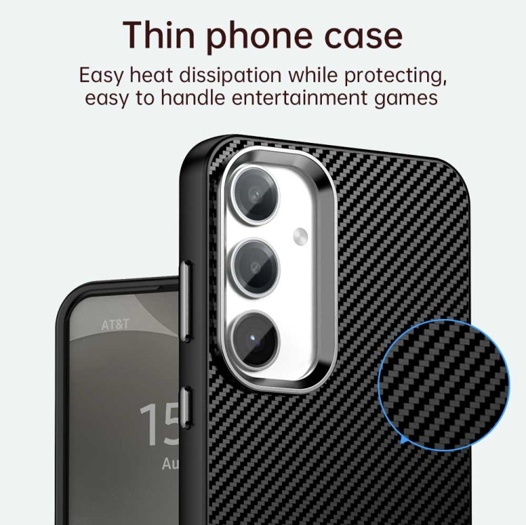 For Samsung Galaxy S24 FE 5G Carbon Fiber Series IMD Phone Case
