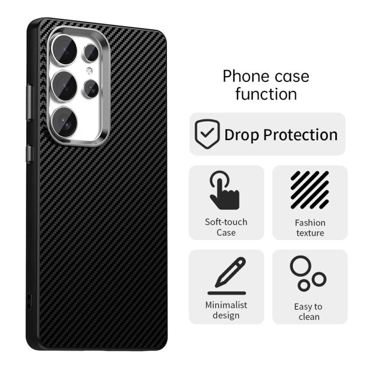 For Samsung Galaxy S25 Ultra 5G Carbon Fiber Series IMD Phone Case