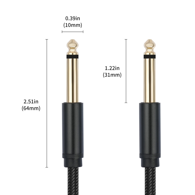 6.35mm 1/4 TRS Male to Male Electric Guitar Audio Cable, Length:5m