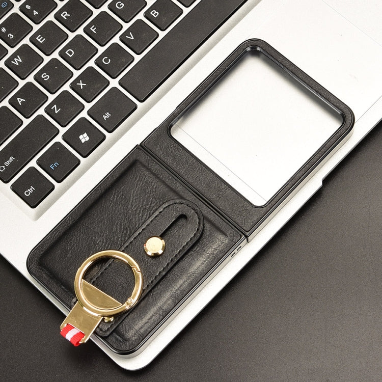 For Infinix Zero Flip Wristband Leather Back Phone Case