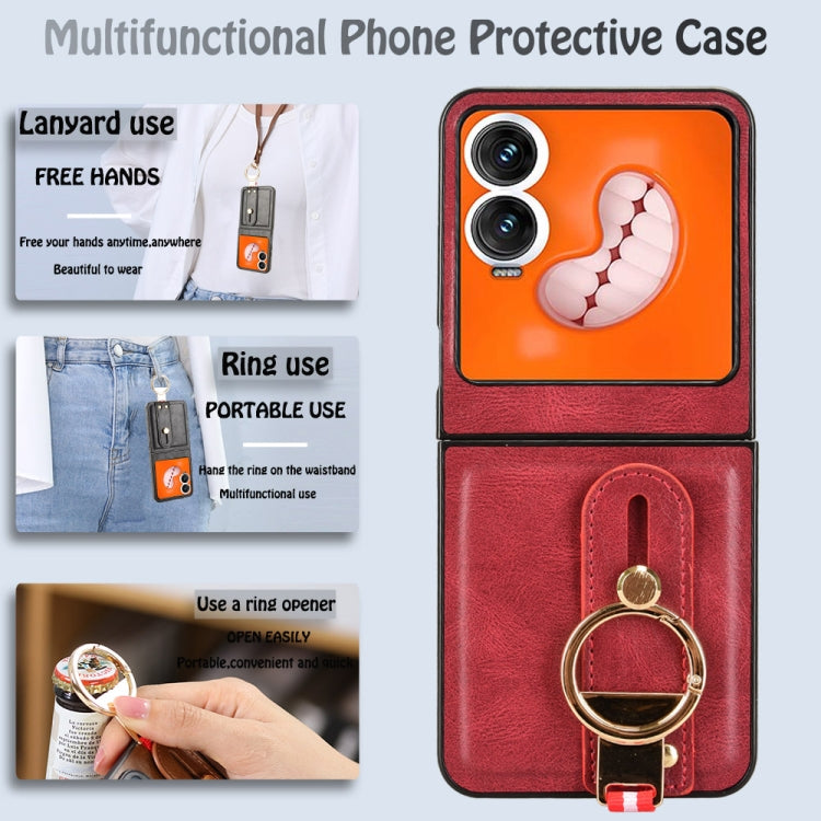 For Infinix Zero Flip Wristband Leather Back Phone Case