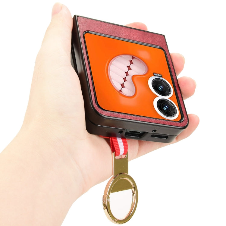 For Infinix Zero Flip Wristband Leather Back Phone Case