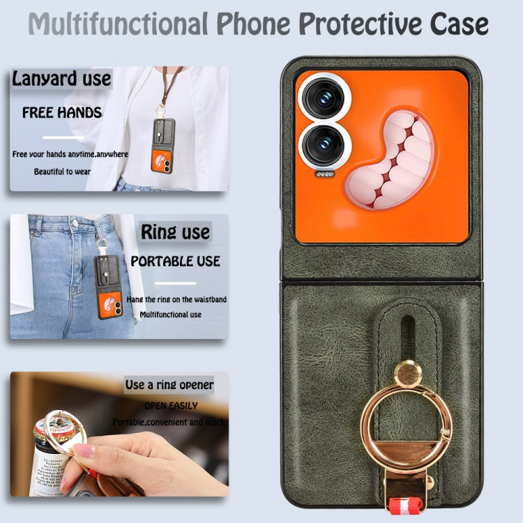 For Infinix Zero Flip Wristband Leather Back Phone Case