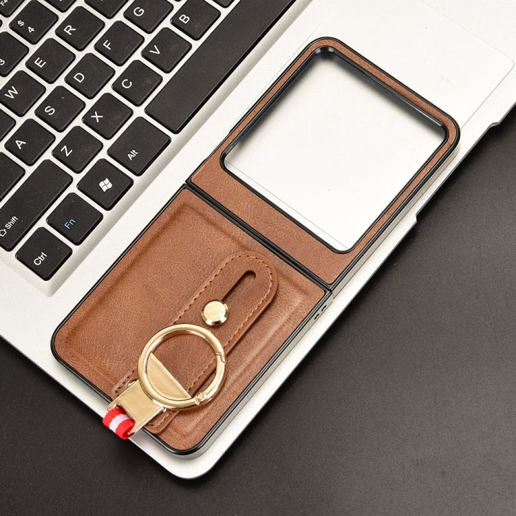 For Infinix Zero Flip Wristband Leather Back Phone Case