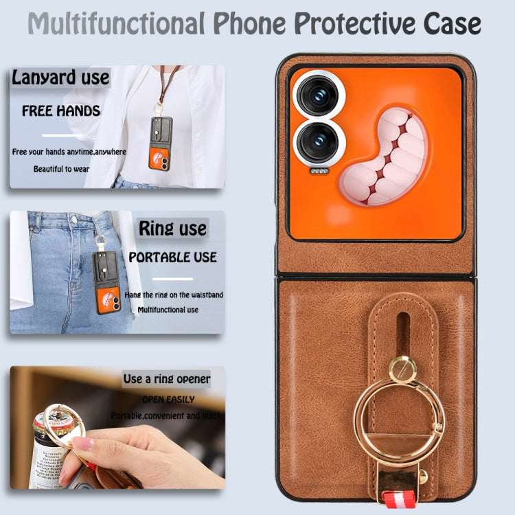 For Infinix Zero Flip Wristband Leather Back Phone Case