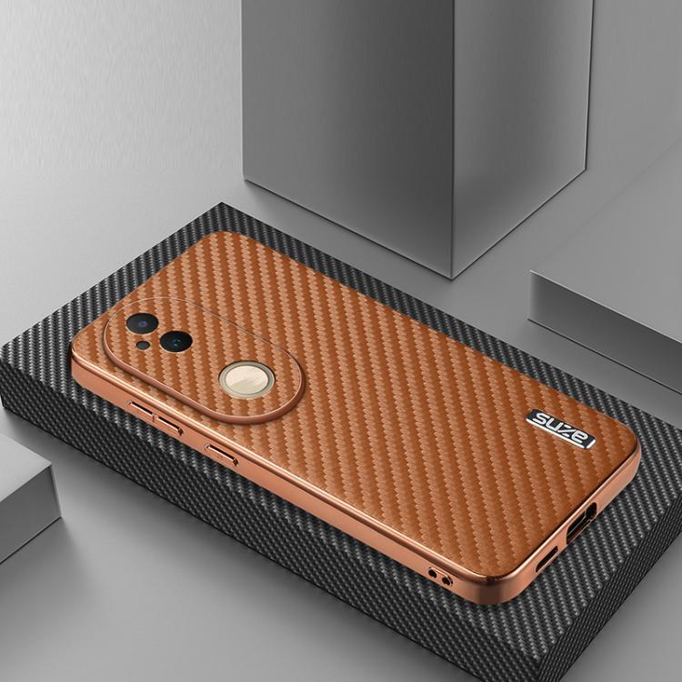 For vivo S20 AZNS Electroplated Edge Carbon Fiber Texture Phone Case