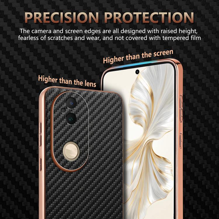 For vivo S20 AZNS Electroplated Edge Carbon Fiber Texture Phone Case