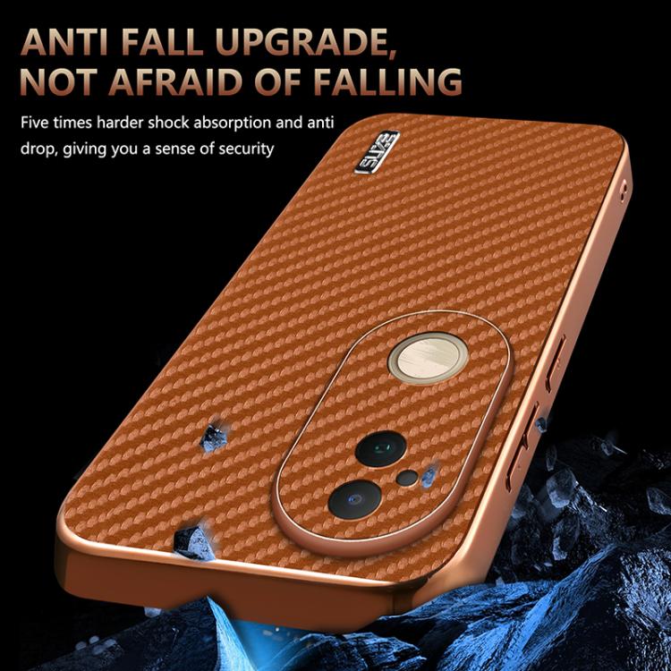 For vivo S20 AZNS Electroplated Edge Carbon Fiber Texture Phone Case