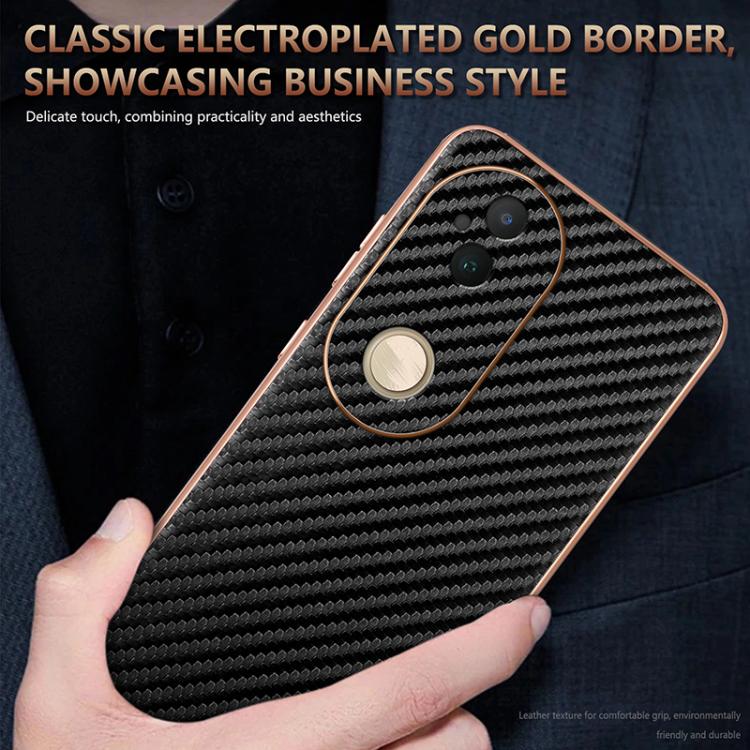 For vivo S20 AZNS Electroplated Edge Carbon Fiber Texture Phone Case