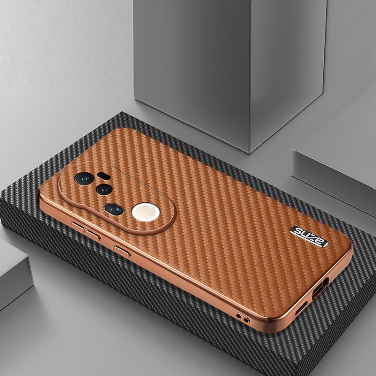 For vivo S20 Pro AZNS Electroplated Edge Carbon Fiber Texture Phone Case