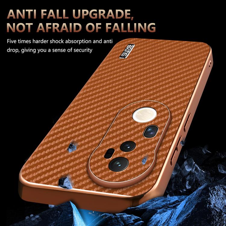 For vivo S20 Pro AZNS Electroplated Edge Carbon Fiber Texture Phone Case