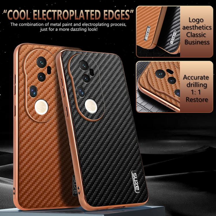 For vivo S20 Pro AZNS Electroplated Edge Carbon Fiber Texture Phone Case