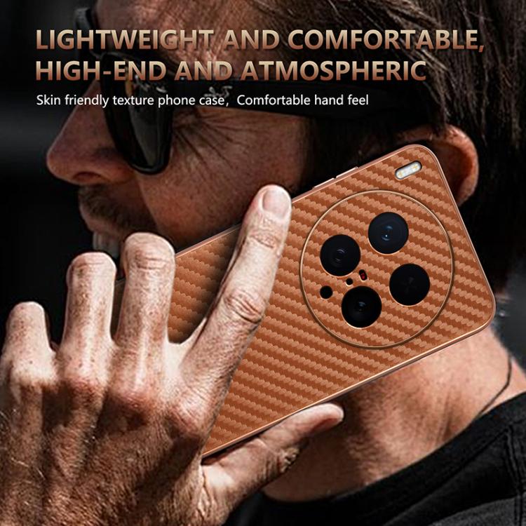 For vivo X200 Ultra AZNS Electroplated Edge Carbon Fiber Texture Phone Case