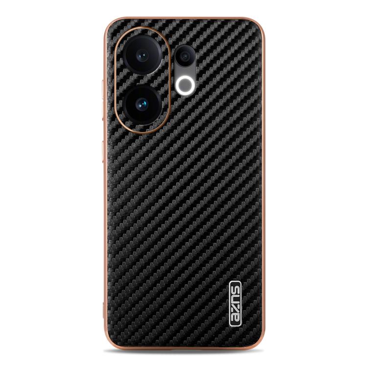 For vivo S30 AZNS Electroplated Edge Carbon Fiber Texture Phone Case