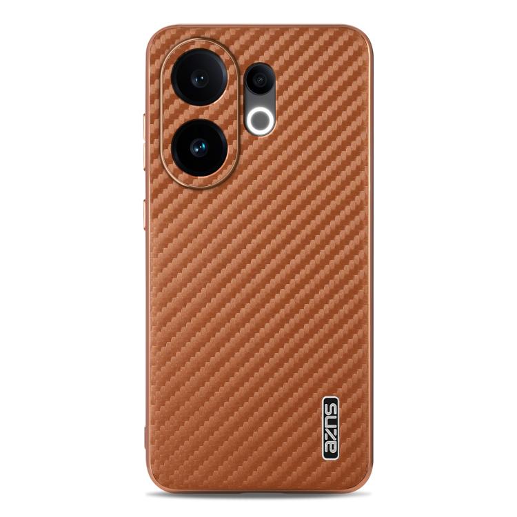 For vivo S30 AZNS Electroplated Edge Carbon Fiber Texture Phone Case