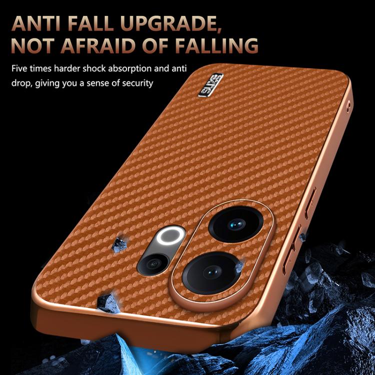 For vivo S30 AZNS Electroplated Edge Carbon Fiber Texture Phone Case