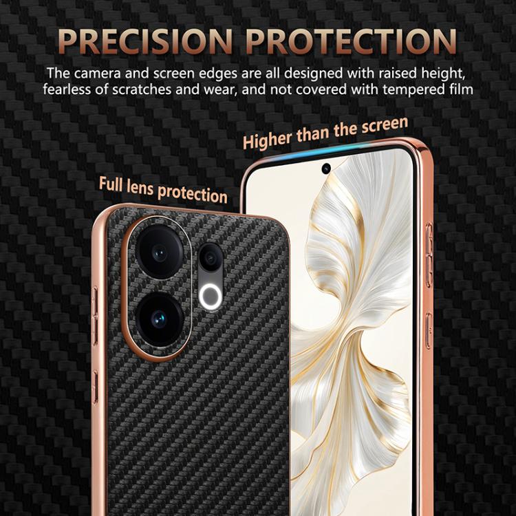 For vivo S30 AZNS Electroplated Edge Carbon Fiber Texture Phone Case