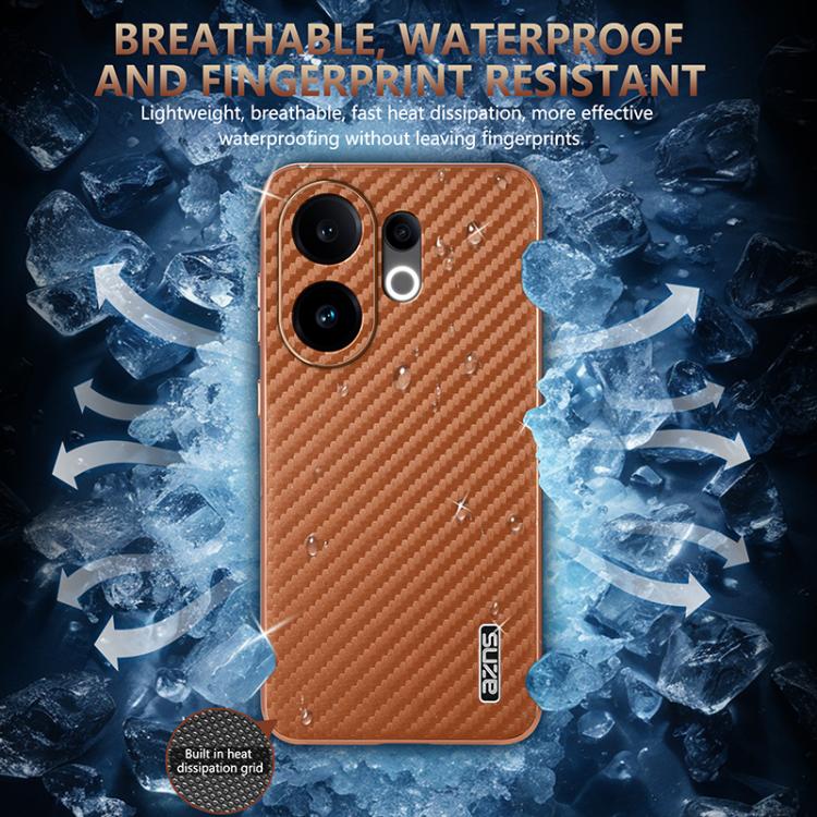 For vivo S30 AZNS Electroplated Edge Carbon Fiber Texture Phone Case