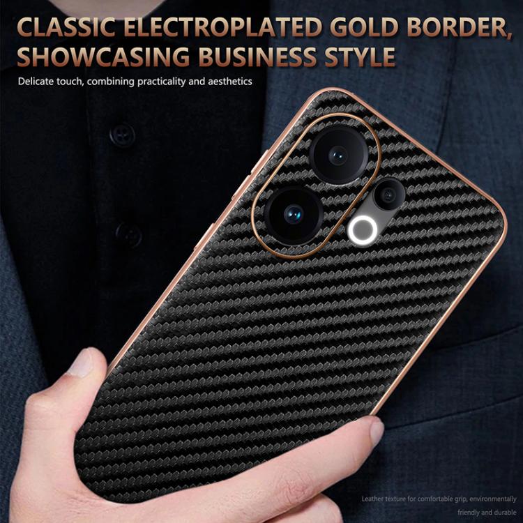 For vivo S30 AZNS Electroplated Edge Carbon Fiber Texture Phone Case