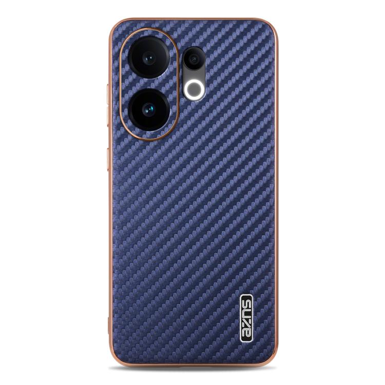 For vivo S30 AZNS Electroplated Edge Carbon Fiber Texture Phone Case