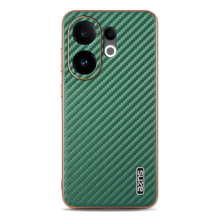 For vivo S30 AZNS Electroplated Edge Carbon Fiber Texture Phone Case