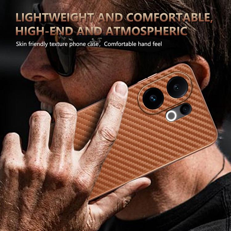 For vivo S30 AZNS Electroplated Edge Carbon Fiber Texture Phone Case
