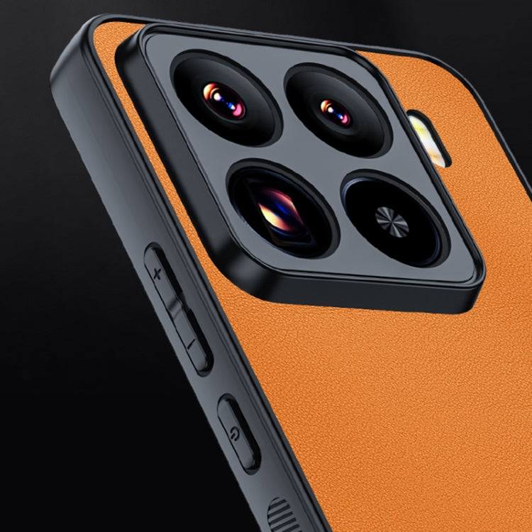 For Xiaomi 15 Ultra-thin Plain Skin Leather Phone Case