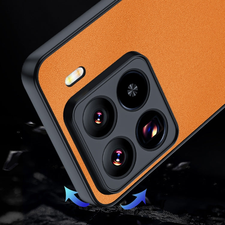 For Xiaomi 15 Ultra-thin Plain Skin Leather Phone Case