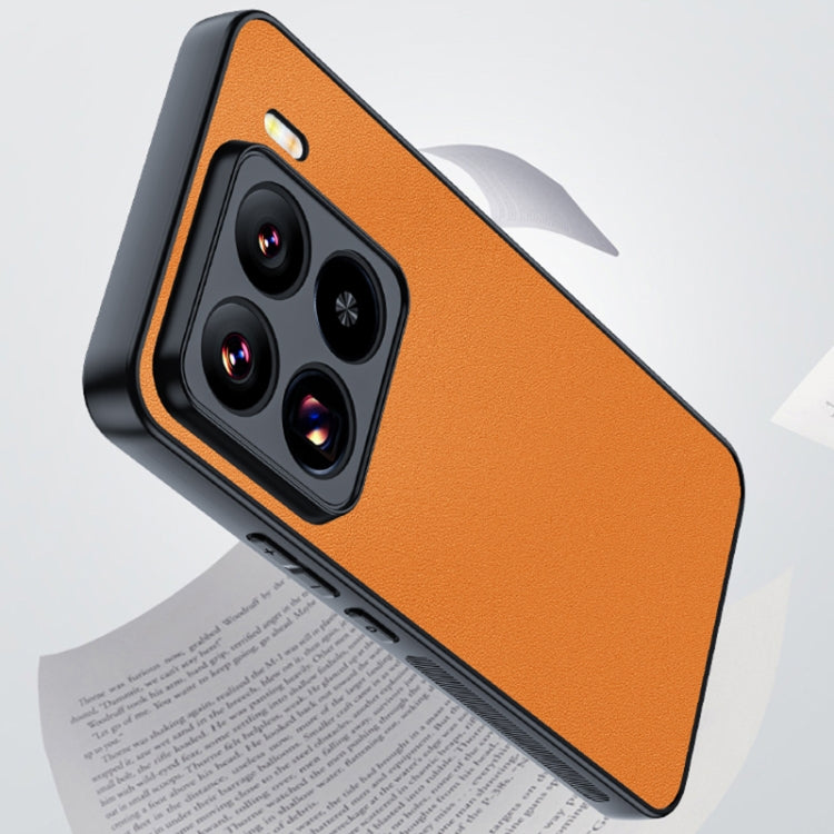 For Xiaomi 15 Ultra-thin Plain Skin Leather Phone Case