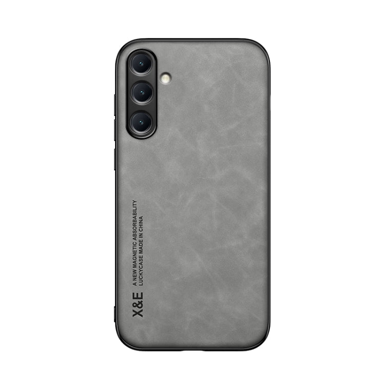 For Samsung Galaxy S24 FE 5G Skin Feel Magnetic Leather Back Phone Case