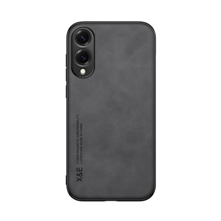 For Samsung Galaxy S25 Edge 5G Skin Feel Magnetic Leather Back Phone Case
