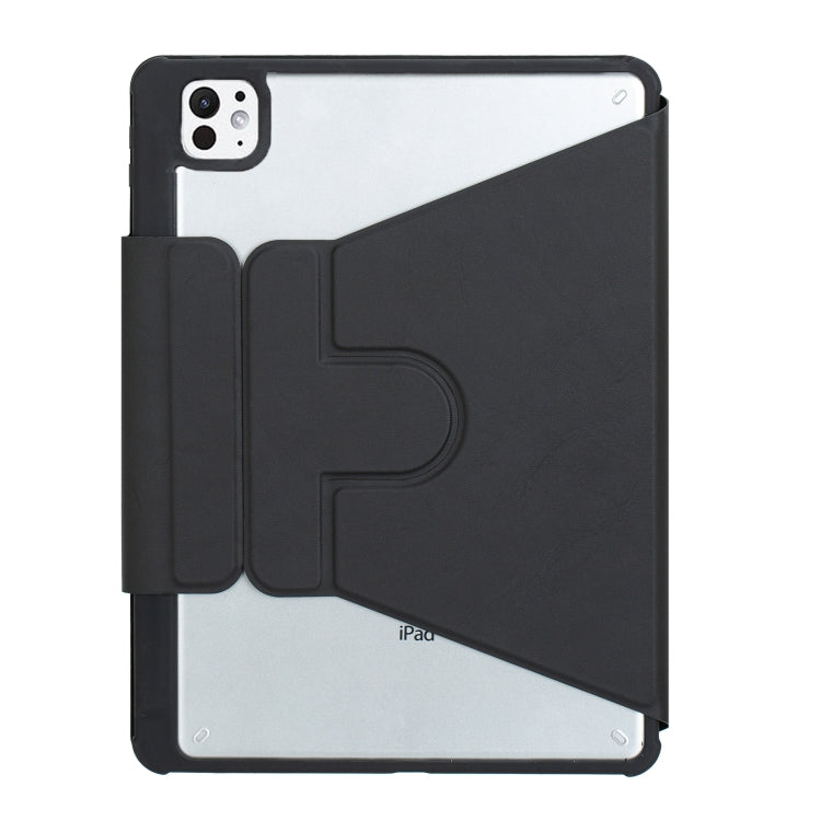 For iPad Pro 11 2024 L13-A 360 Rotation Acrylic Transparent Bluetooth Keyboard Leather Case With Touch Control