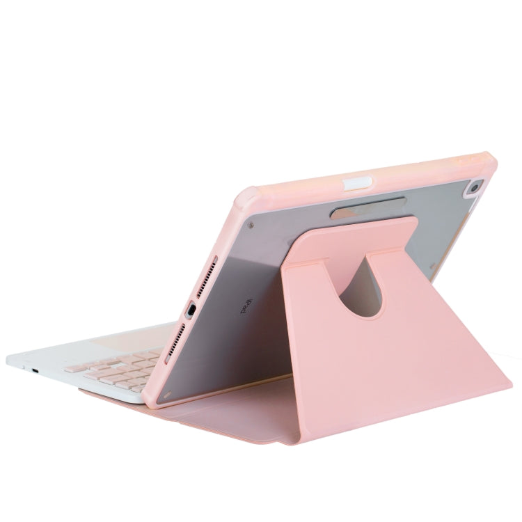 For iPad Pro 11 2024 L13-A 360 Rotation Acrylic Transparent Bluetooth Keyboard Leather Case With Touch Control