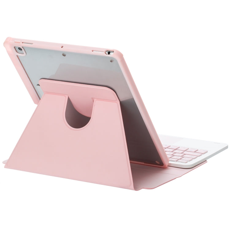 For iPad Pro 11 2024 L13-A 360 Rotation Acrylic Transparent Bluetooth Keyboard Leather Case With Touch Control