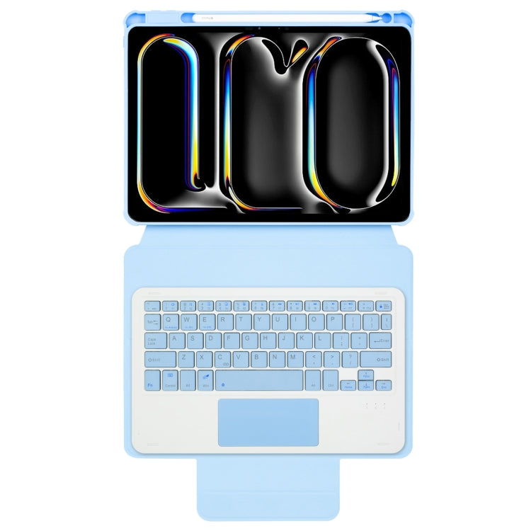 For iPad Pro 11 2024 L13-A 360 Rotation Acrylic Transparent Bluetooth Keyboard Leather Case With Touch Control