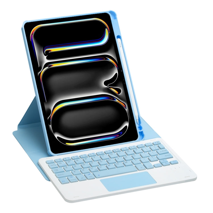 For iPad Pro 11 2024 L13-A 360 Rotation Acrylic Transparent Bluetooth Keyboard Leather Case With Touch Control