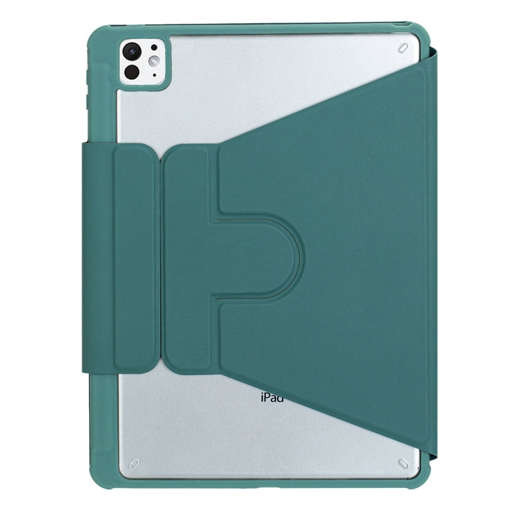 For iPad Pro 11 2024 L13-A 360 Rotation Acrylic Transparent Bluetooth Keyboard Leather Case With Touch Control