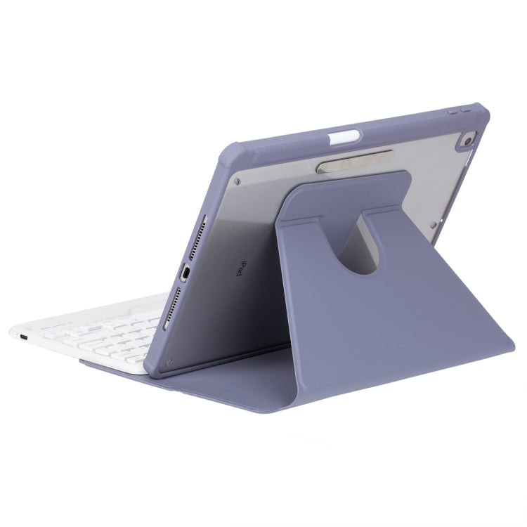 For iPad Pro 11 2024 L13-AS 360 Rotation Acrylic Transparent Bluetooth Keyboard Leather Case With Touch Control / Backlight
