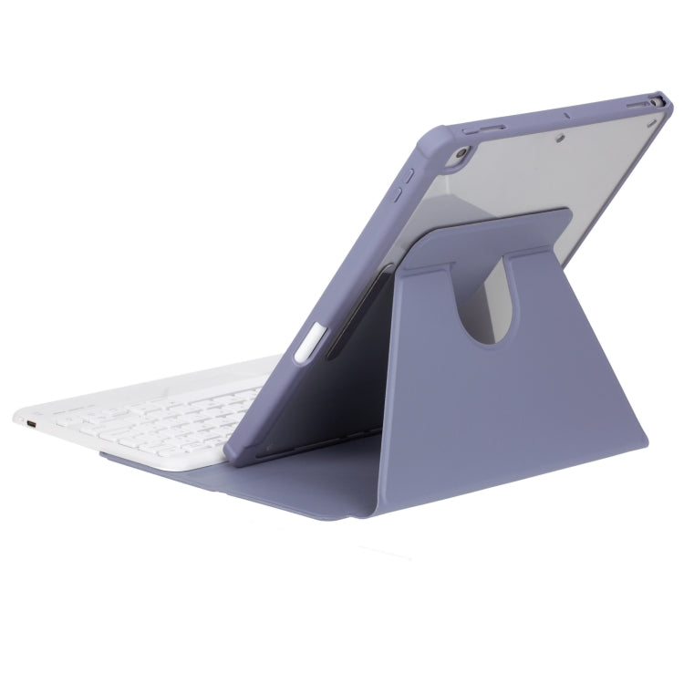 For iPad Pro 11 2024 L13-AS 360 Rotation Acrylic Transparent Bluetooth Keyboard Leather Case With Touch Control / Backlight