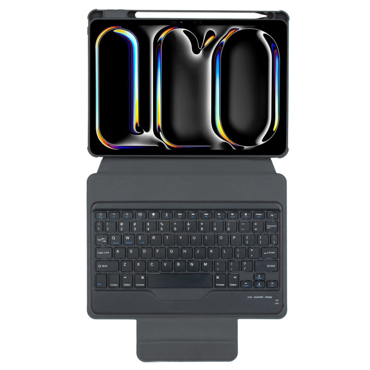 For iPad Pro 11 2024 L13-B 360 Rotation Acrylic Transparent Bluetooth Keyboard Leather Case