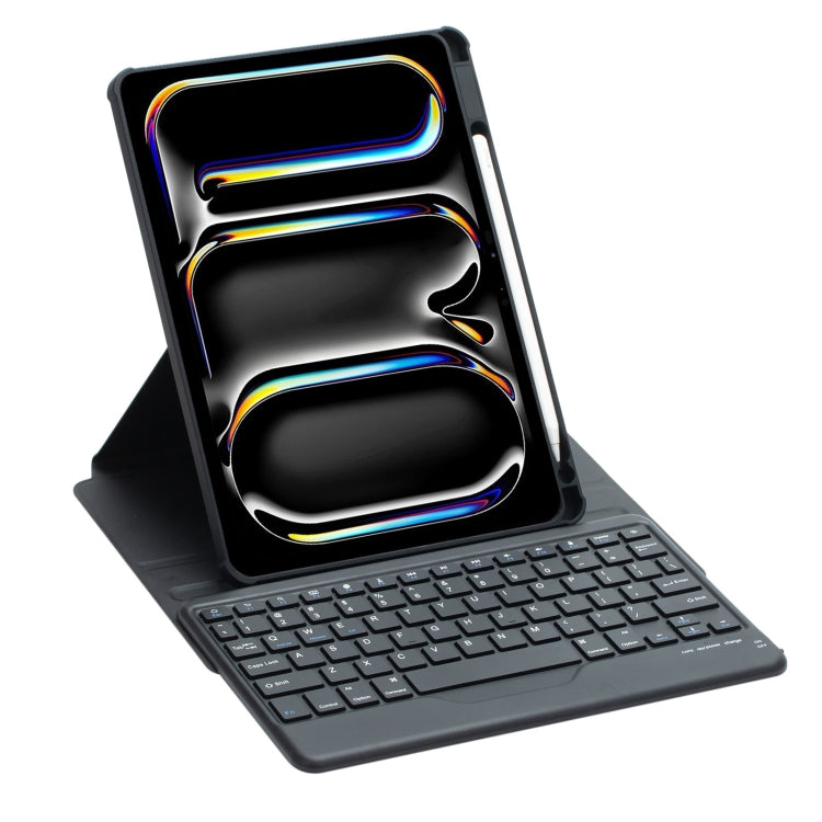For iPad Pro 11 2024 L13-B 360 Rotation Acrylic Transparent Bluetooth Keyboard Leather Case