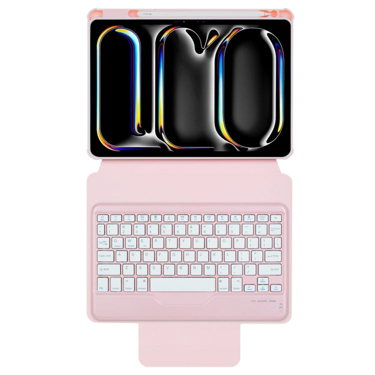 For iPad Pro 11 2024 L13-B 360 Rotation Acrylic Transparent Bluetooth Keyboard Leather Case