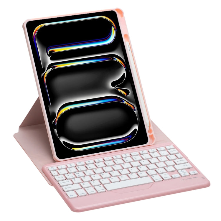 For iPad Pro 11 2024 L13-B 360 Rotation Acrylic Transparent Bluetooth Keyboard Leather Case
