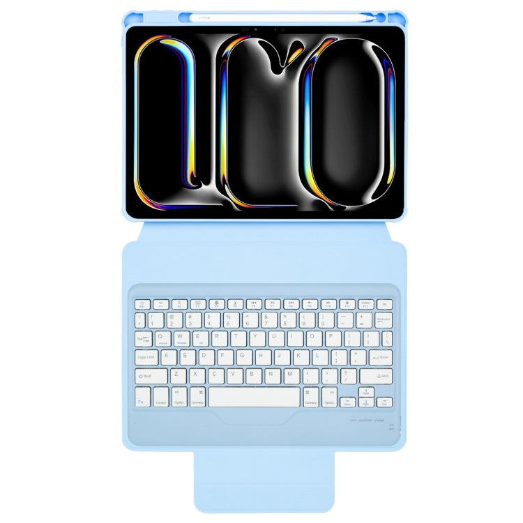 For iPad Pro 11 2024 L13-B 360 Rotation Acrylic Transparent Bluetooth Keyboard Leather Case